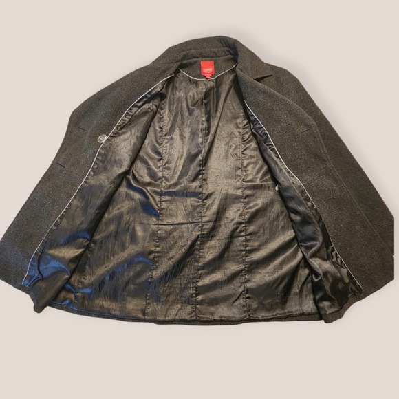 Vtg Esprit double breasted Wool Peacoat charcoal sz XL‎ y2k - Picture 8 of 8